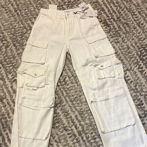 Forever 21 White Cargo Pants